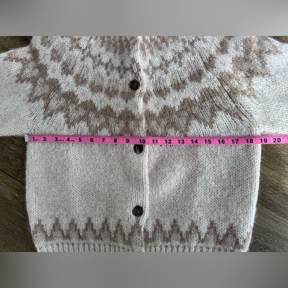 NWT Batoner Mohair Nordic Fair Isle Cardigan Sweater Button Front Size S/M - Picture 8 of 9